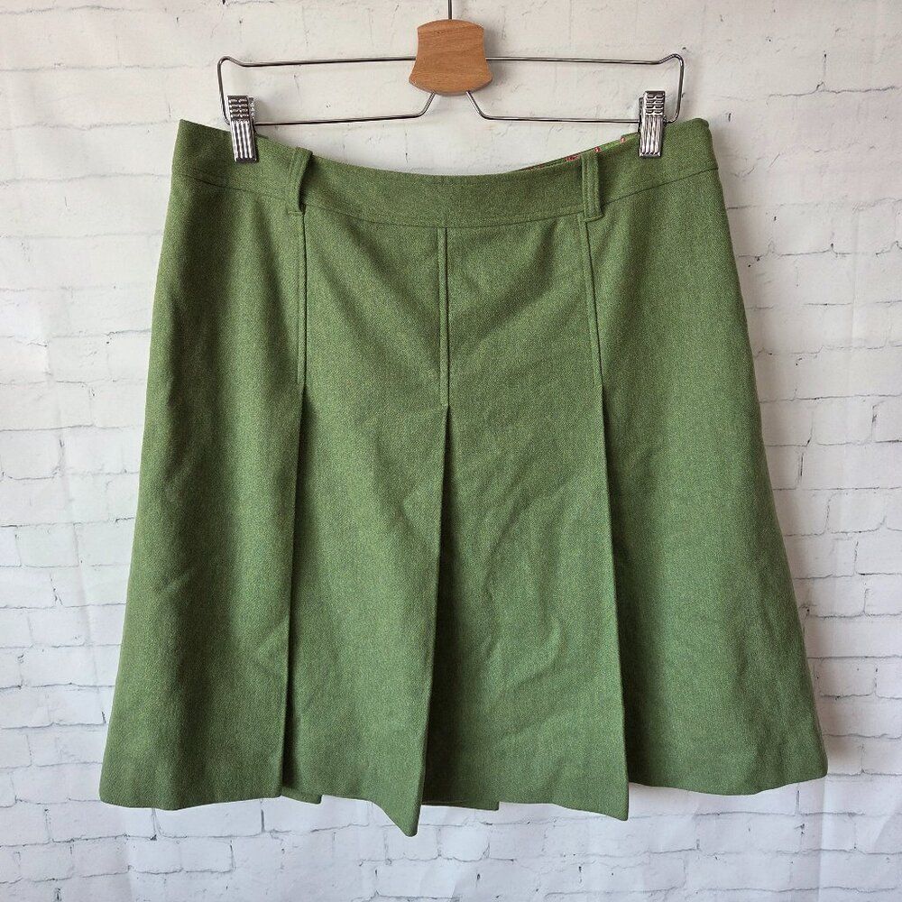 Lilly Pulitzer VTG Y2K Wool Blend Pleated Skirt Size 12 Green Preppy Academia